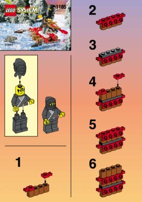 Instrucciones de Construcción - LEGO - 1185 - NINJA WITH RAFT: Page 1