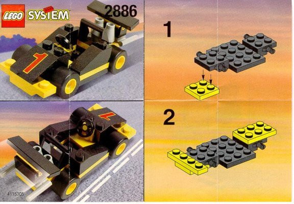 Instrucciones de Construcción - LEGO - 2886 - BLACK FORMULA 1: Page 1