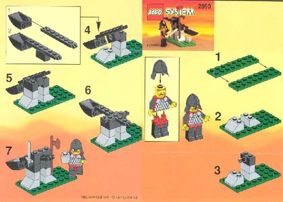 Instrucciones de Construcción - LEGO - 2890 - CASTLE SINGLE CATAPULT: Page 1