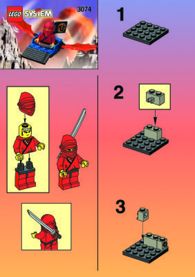 Instrucciones de Construcción - LEGO - 3074 - RED NINJA DRAGON FLYER: Page 1