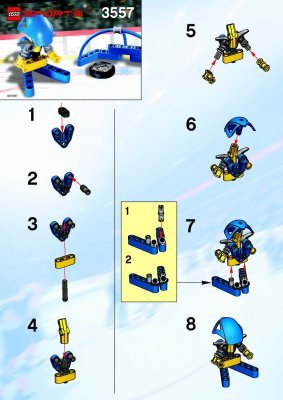 Instrucciones de Construcción - LEGO - 3557 - Blue Player & Goal: Page 1