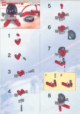 Instrucciones de Construcción - LEGO - 3558 - Red Player & Goal: Page 1