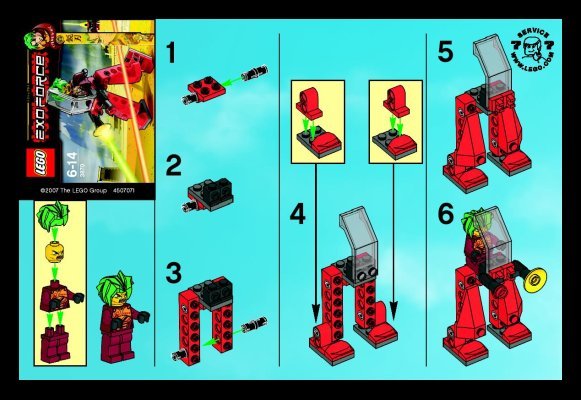 Instrucciones de Construcción - LEGO - 3870 - Red Walker: Page 1