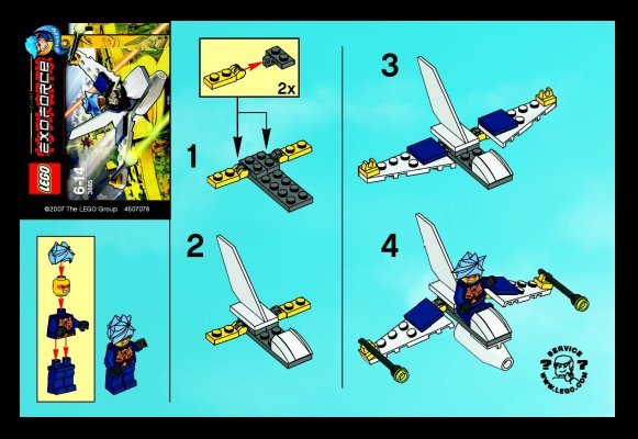 Instrucciones de Construcción - LEGO - 3885 - Mini Jet Fighter: Page 1