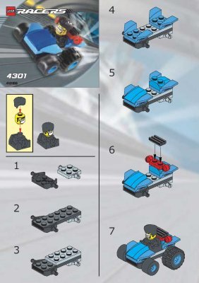 Instrucciones de Construcción - LEGO - 4301 - Blue LEGO® Car: Page 1