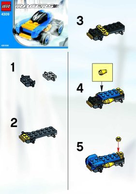 Instrucciones de Construcción - LEGO - 4309 - BLUE RACER: Page 1