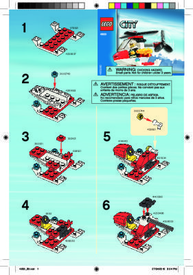 Instrucciones de Construcción - LEGO - 4900 - Fire Helicopter: Page 1