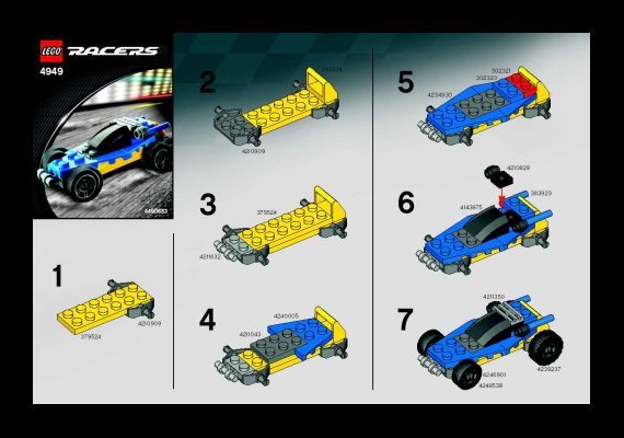 Instrucciones de Construcción - LEGO - 4949 - Blue Buggy: Page 1