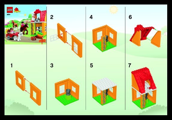 Instrucciones de Construcción - LEGO - 4974 - Horse Stables: Page 1