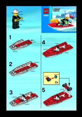 Instrucciones de Construcción - LEGO - 4992 - Fire Boat: Page 1