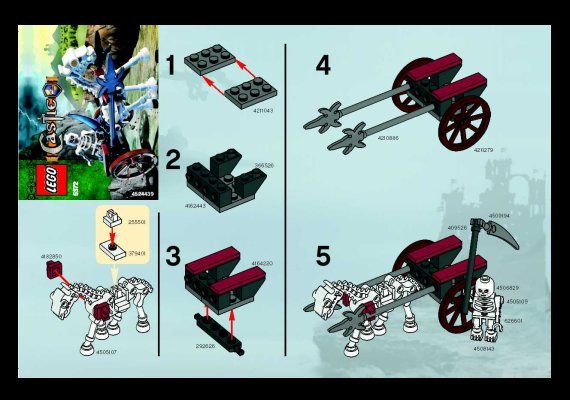 Instrucciones de Construcción - LEGO - 5372 - Skeleton Chariot: Page 1