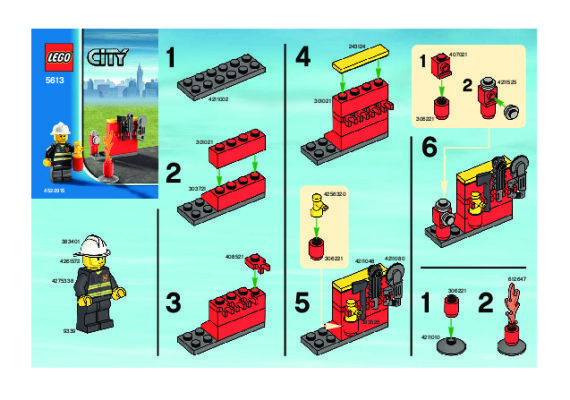 Instrucciones de Construcción - LEGO - 5613 - Firefighter: Page 1