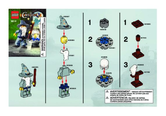 Instrucciones de Construcción - LEGO - 5614 - The Good Wizard: Page 1