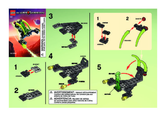 Instrucciones de Construcción - LEGO - 5617 - Alien Jet: Page 1