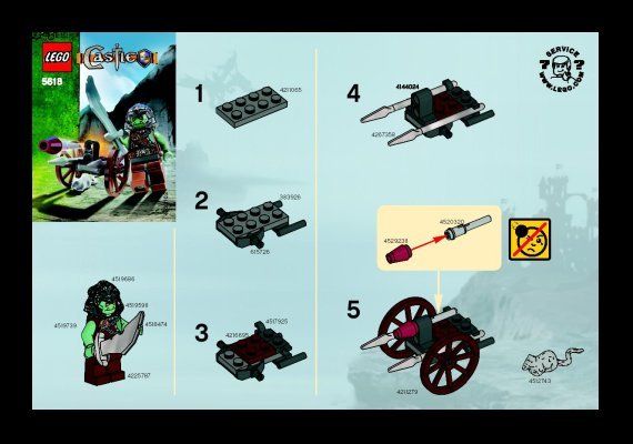 Instrucciones de Construcción - LEGO - 5618 - Troll Warrior: Page 1