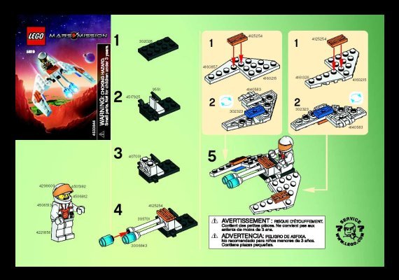 Instrucciones de Construcción - LEGO - 5619 - Crystal Hawk: Page 1