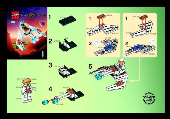 Instrucciones de Construcción - LEGO - 5619 - Crystal Hawk: Page 1