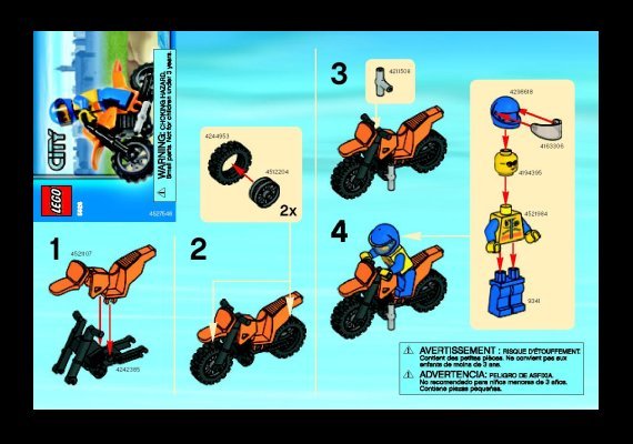 Instrucciones de Construcción - LEGO - 5626 - Coastguard Bike: Page 1