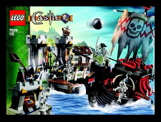 Instrucciones de Construcción - LEGO - 7029 - Skeleton Ship Attack: Page 1