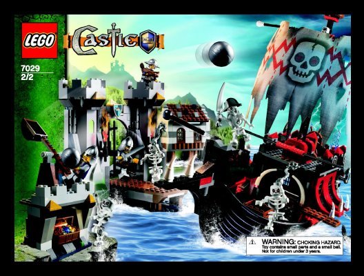 Instrucciones de Construcción - LEGO - 7029 - Skeleton Ship Attack: Page 1