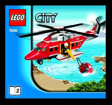 Instrucciones de Construcción - LEGO - 7206 - Fire Helicopter: Page 1