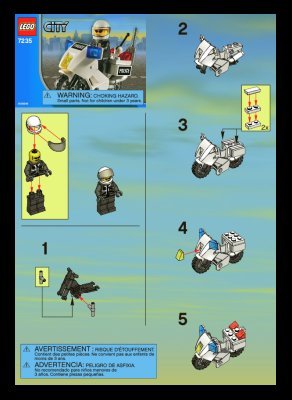 Instrucciones de Construcción - LEGO - 7235 - Police Motorcycle: Page 1