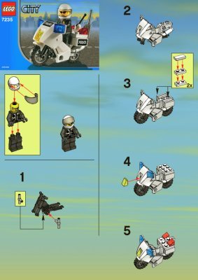 Instrucciones de Construcción - LEGO - 7235 - Police Motorcycle: Page 1