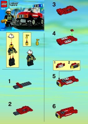 Instrucciones de Construcción - LEGO - 7241 - Fire Car: Page 1