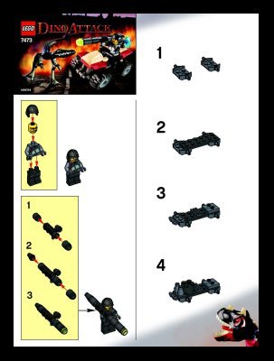 Instrucciones de Construcción - LEGO - 7473 - Street Sprinter vs. Mutant Lizard: Page 1