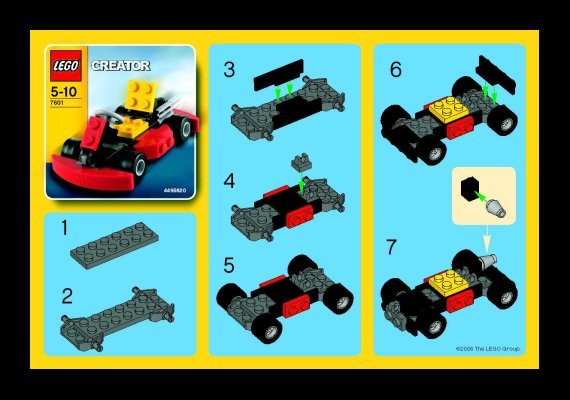 Instrucciones de Construcción - LEGO - 7601 - Go-Kart: Page 1