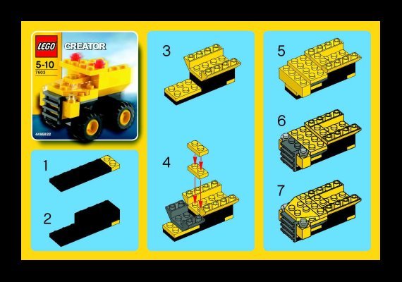 Instrucciones de Construcción - LEGO - 7603 - Dump Truck: Page 1