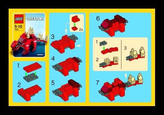 Instrucciones de Construcción - LEGO - 7605 - Stegosaurus: Page 1