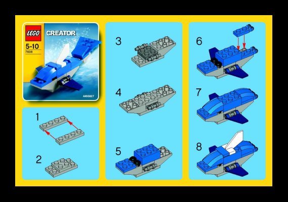 Instrucciones de Construcción - LEGO - 7608 - Dolphin: Page 1