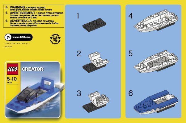 Instrucciones de Construcción - LEGO - 7610 - Speedboat: Page 1