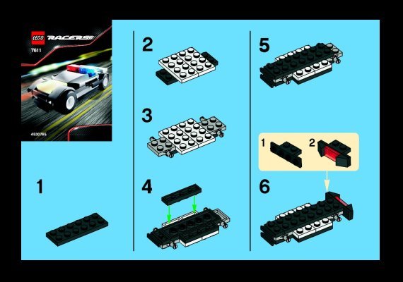 Instrucciones de Construcción - LEGO - 7611 - Police Car: Page 1