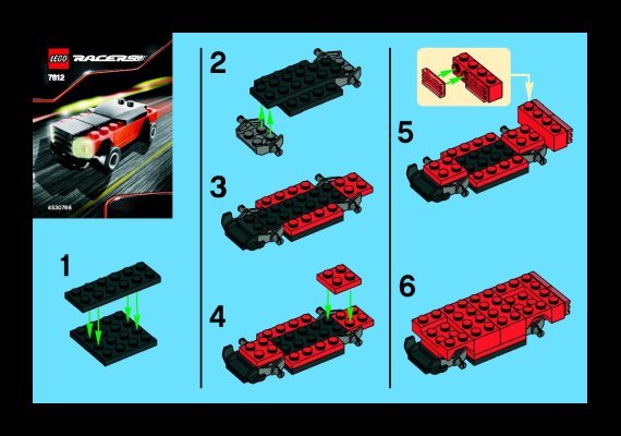 Instrucciones de Construcción - LEGO - 7612 - Muscle Car: Page 1