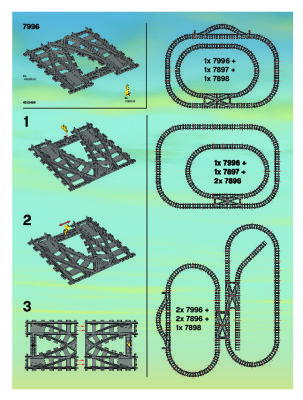 Instrucciones de Construcción - LEGO - 7996 - Train Rail Crossing: Page 1