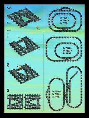 Instrucciones de Construcción - LEGO - 7996 - Train Rail Crossing: Page 1