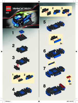 Instrucciones de Construcción - LEGO - 8151 - Adrift Sport: Page 1