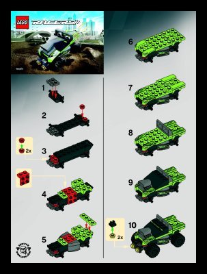 Instrucciones de Construcción - LEGO - 8192 - Lime Racer: Page 1