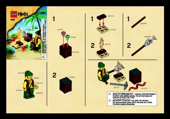 Instrucciones de Construcción - LEGO - 8397 - Pirate Survival: Page 1