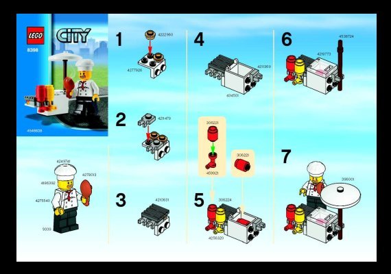 Instrucciones de Construcción - LEGO - 8398 - BBQ Stand: Page 1