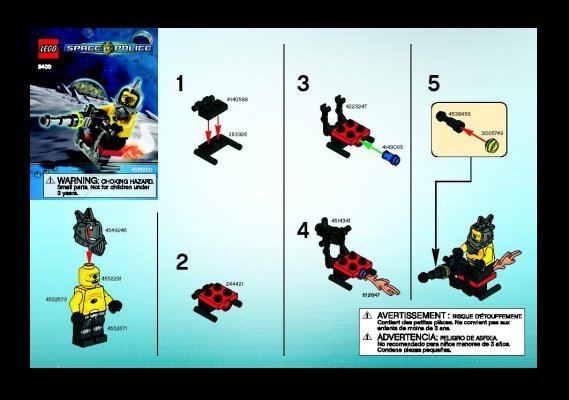 Instrucciones de Construcción - LEGO - 8400 - Space Speeder: Page 1