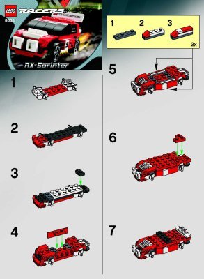 Instrucciones de Construcción - LEGO - 8655 - RX – Sprinter: Page 1