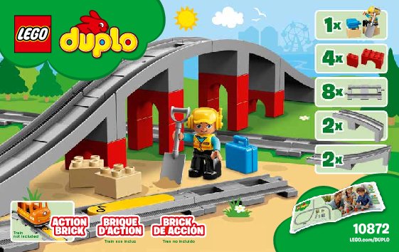 Instrucciones de Construcción - LEGO - 10872 - Train Bridge and Tracks: Page 1