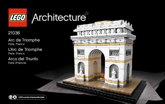 Instrucciones de Construcción - LEGO - Architecture - 21036 - Arco del Triunfo: Page 1