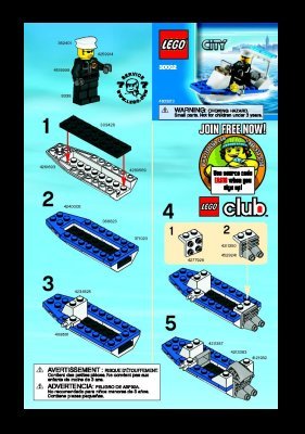 Instrucciones de Construcción - LEGO - 30002 - Police Boat: Page 1