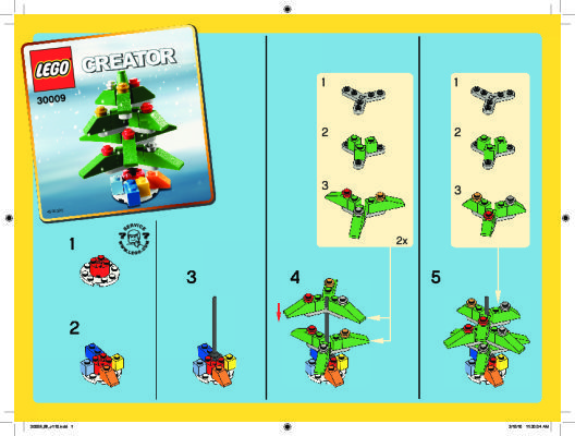 Instrucciones de Construcción - LEGO - 30009 - Christmas Tree: Page 1