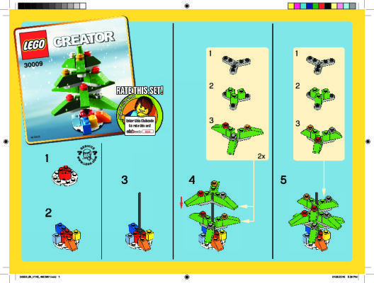 Instrucciones de Construcción - LEGO - 30009 - Christmas Tree: Page 1