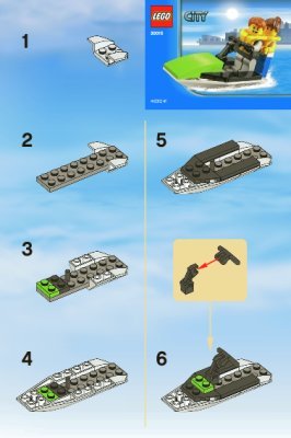 Instrucciones de Construcción - LEGO - 30015 - Jet ski: Page 1